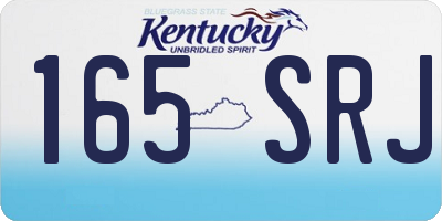 KY license plate 165SRJ