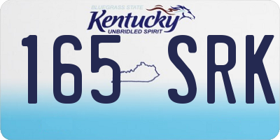 KY license plate 165SRK