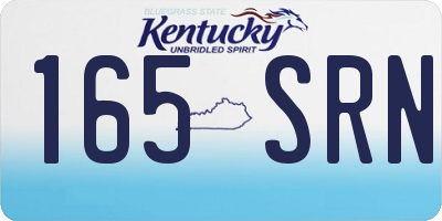 KY license plate 165SRN