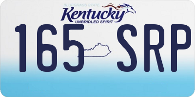 KY license plate 165SRP