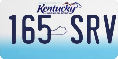 KY license plate 165SRV