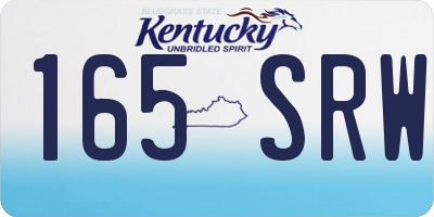 KY license plate 165SRW