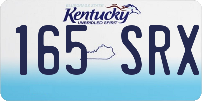 KY license plate 165SRX