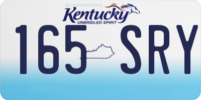 KY license plate 165SRY