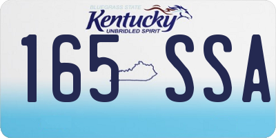 KY license plate 165SSA
