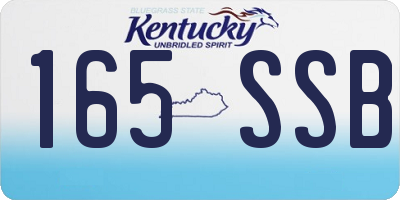 KY license plate 165SSB