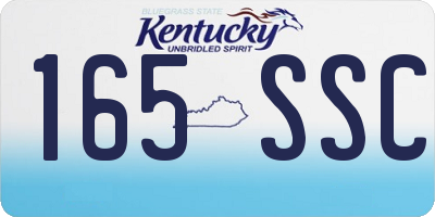 KY license plate 165SSC