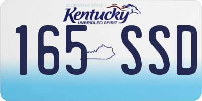KY license plate 165SSD