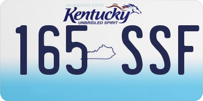 KY license plate 165SSF