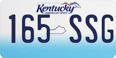 KY license plate 165SSG