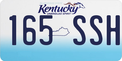KY license plate 165SSH