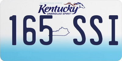 KY license plate 165SSI