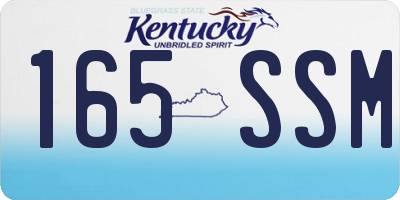 KY license plate 165SSM