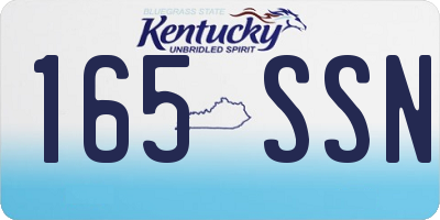 KY license plate 165SSN