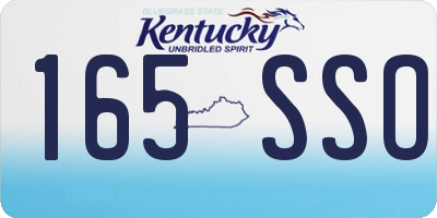 KY license plate 165SSO