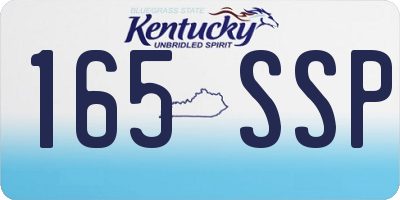 KY license plate 165SSP
