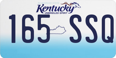 KY license plate 165SSQ