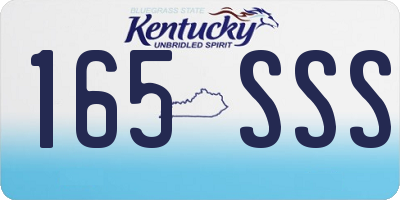 KY license plate 165SSS