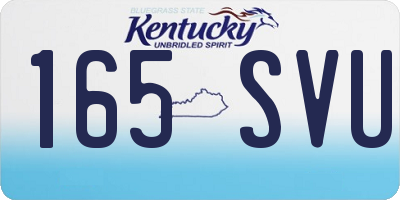 KY license plate 165SVU