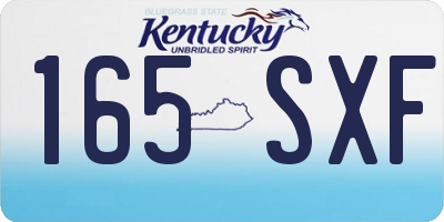 KY license plate 165SXF