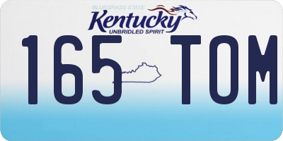 KY license plate 165TOM