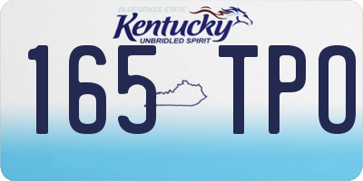 KY license plate 165TPO