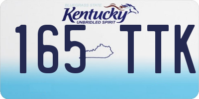KY license plate 165TTK