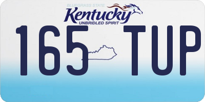 KY license plate 165TUP