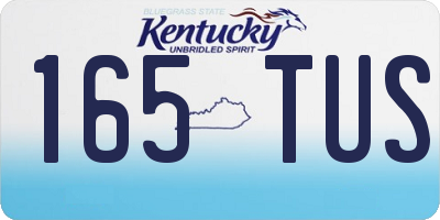 KY license plate 165TUS