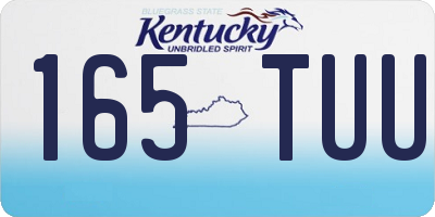 KY license plate 165TUU