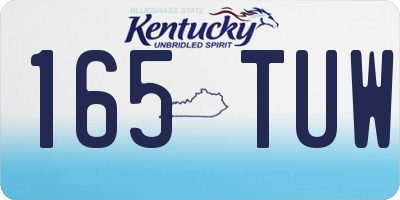 KY license plate 165TUW
