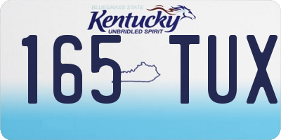 KY license plate 165TUX