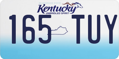 KY license plate 165TUY