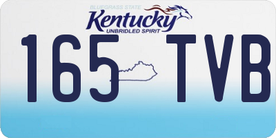 KY license plate 165TVB