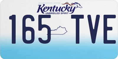 KY license plate 165TVE
