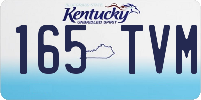 KY license plate 165TVM