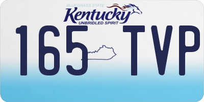 KY license plate 165TVP