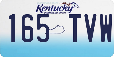 KY license plate 165TVW