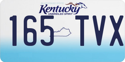 KY license plate 165TVX