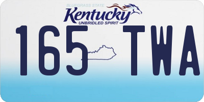 KY license plate 165TWA