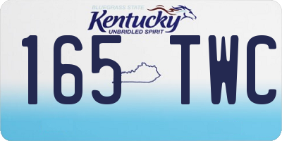 KY license plate 165TWC