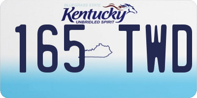 KY license plate 165TWD