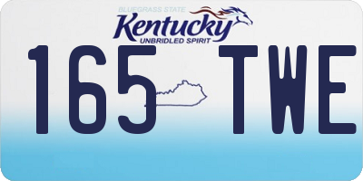 KY license plate 165TWE