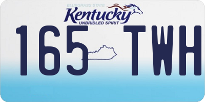 KY license plate 165TWH