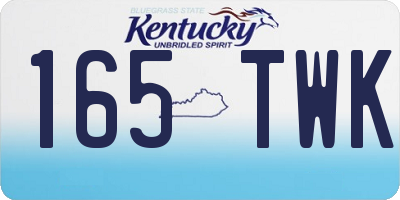 KY license plate 165TWK