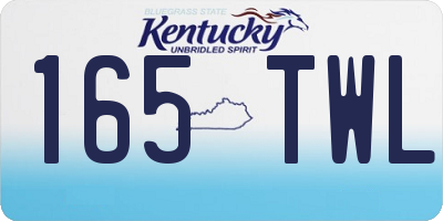 KY license plate 165TWL