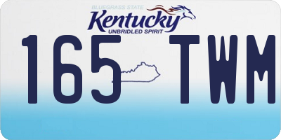 KY license plate 165TWM