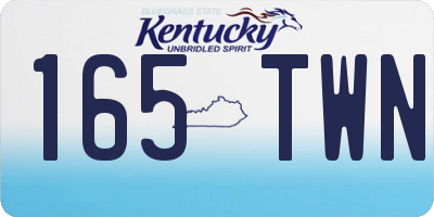 KY license plate 165TWN