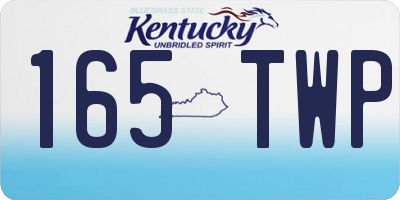 KY license plate 165TWP