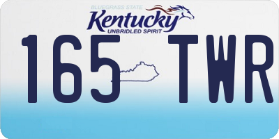 KY license plate 165TWR